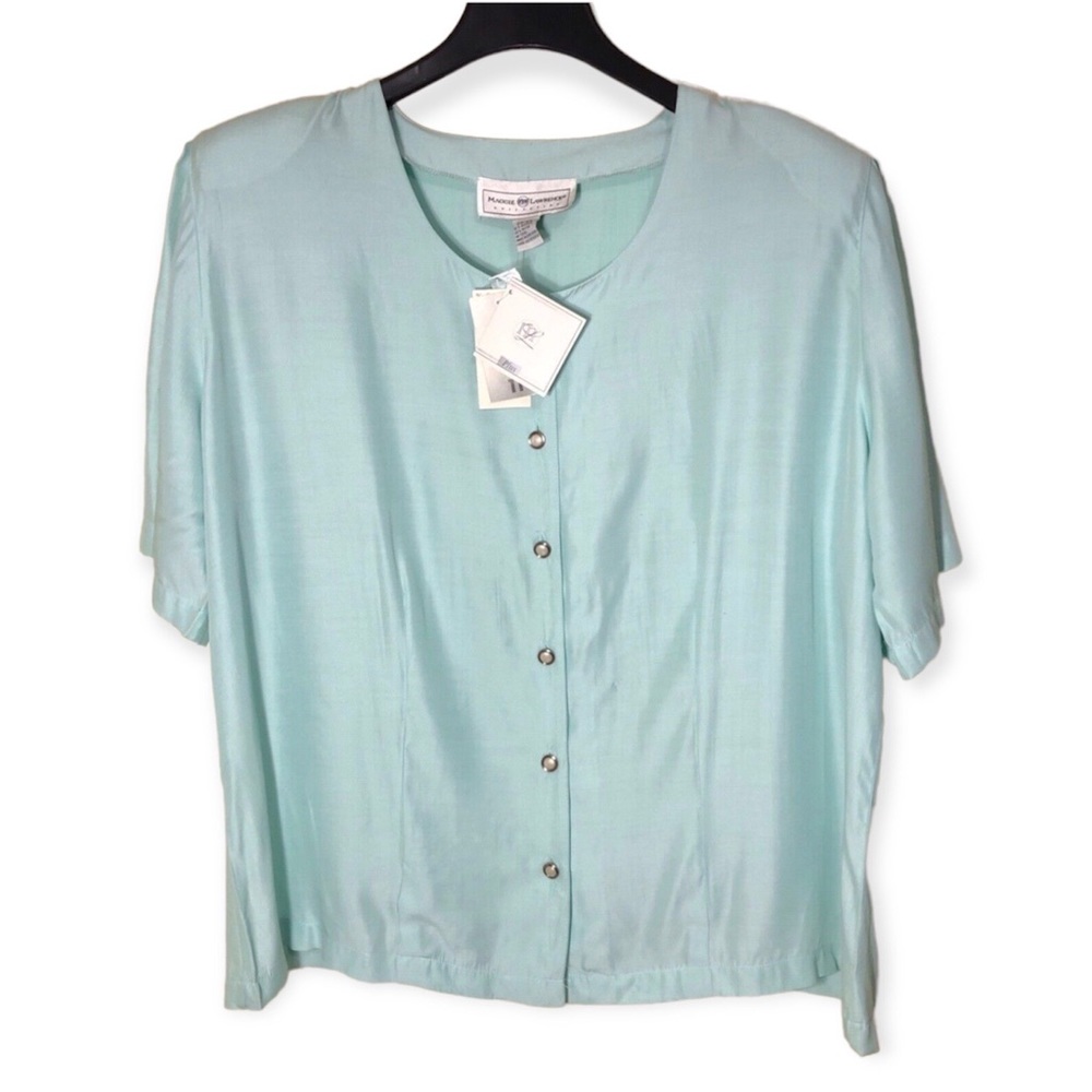NWT Vintage Maggie Lawrence Blouse Womens Plus Size 22/24 Button Up